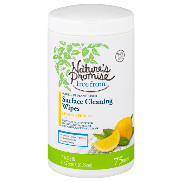 Save on Nature's Promise Plant Based Surface Cleaning Wipes Lemon