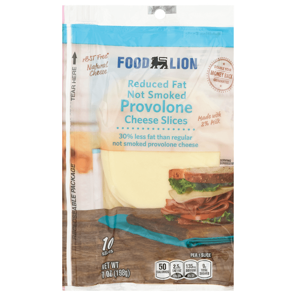 Save on Food Lion Cheese Slices Provolone Natural Reduced Fat 10 ct
