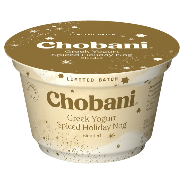 Save on Chobani Limited Batch Reduced Fat Spiced Holiday Nog Greek Yogurt Cup Order Online