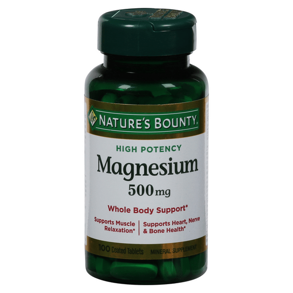 Save on Nature's Bounty Magnesium 500 mg High Potency Coated Tablets Order Online Delivery Giant