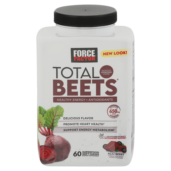 Save on Force Factor Total Beets Healthy Energy + Antioxidants Chews