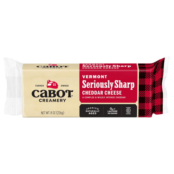 Save on Cabot Aged Vermont Seriously Sharp White Cheddar Cheese Block