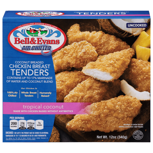 Save on Bell & Evans Air Chilled Breaded Chicken Breast Tenders Coconut