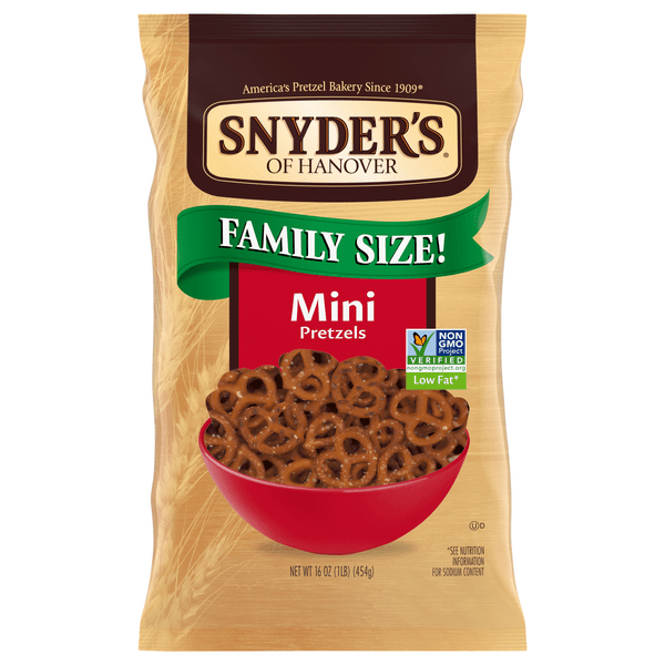 Save on Snyder's of Hanover Mini Pretzels Low Fat Family Size Order