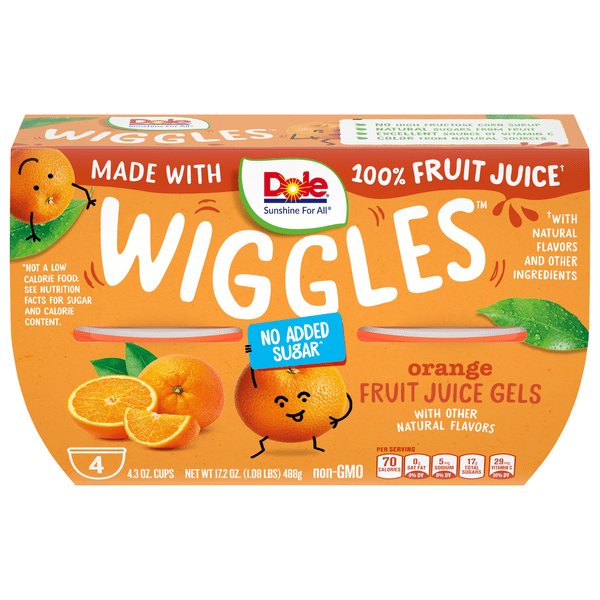 Save on Dole Wiggles Fruit Juice Gels Cups Orange 4 ct Order Online Delivery MARTIN'S