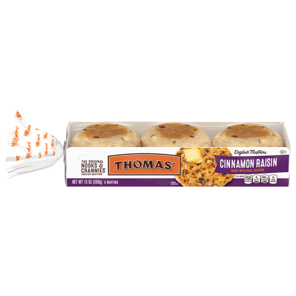 Save on Thomas' English Muffins Cinnamon Raisin 6 ct Order Online