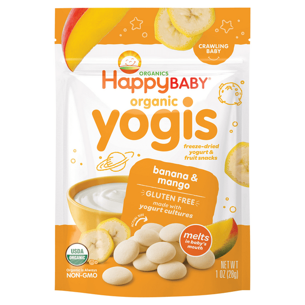 Save on Happy Baby Organics Yogis Banana & Mango Yogurt & Fruit Snacks