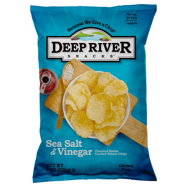 Save on Deep River Snacks Kettle Cooked Potato Chips Sea Salt & Vinegar