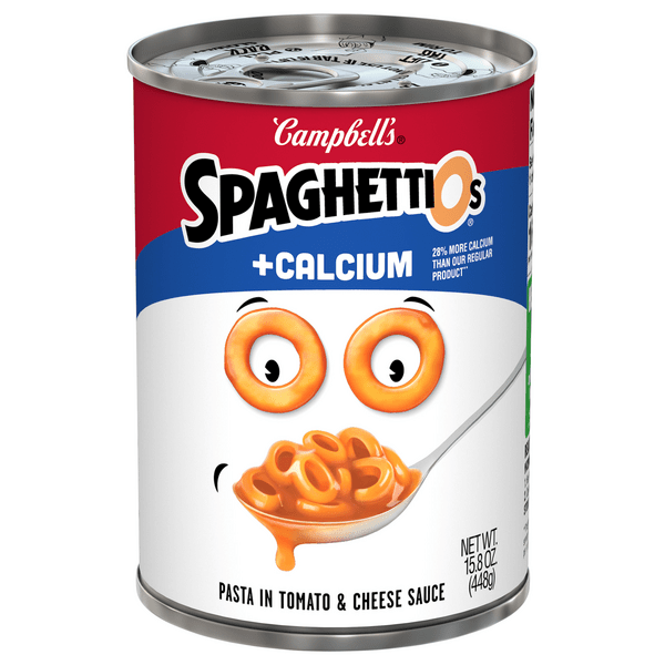 Save on Campbell's SpaghettiOs Plus Calcium Pasta in Tomato & Cheese
