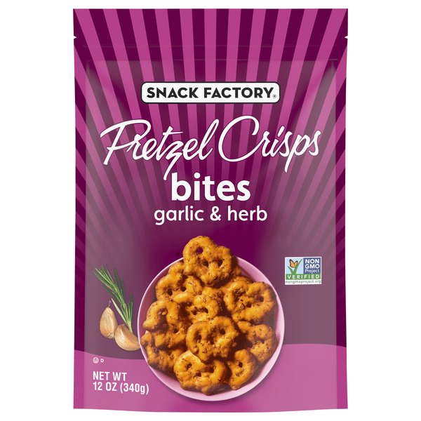 Save on Snack Factory Pretzel Crisps Bites Garlic & Herb Order Online