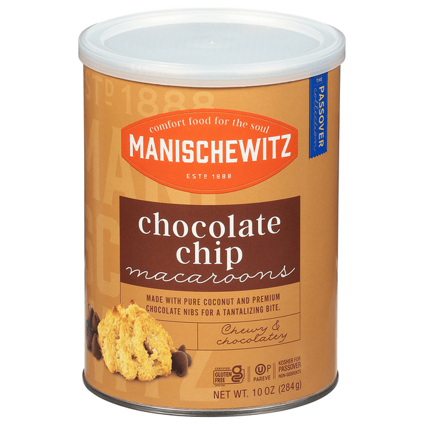 Save on Manischewitz Macaroons Chocolate Chip Kosher for Passover Order