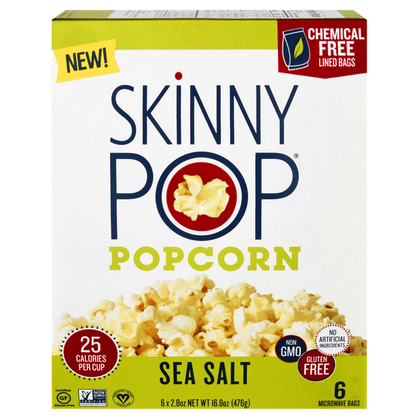 Save on SkinnyPop Popcorn Sea Salt Flavor Gluten Free 6 ct Order