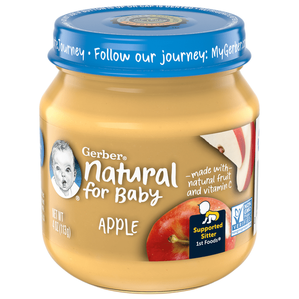 Save on Gerber Natural for Baby Stage 1 Food Apple Natural Order Online