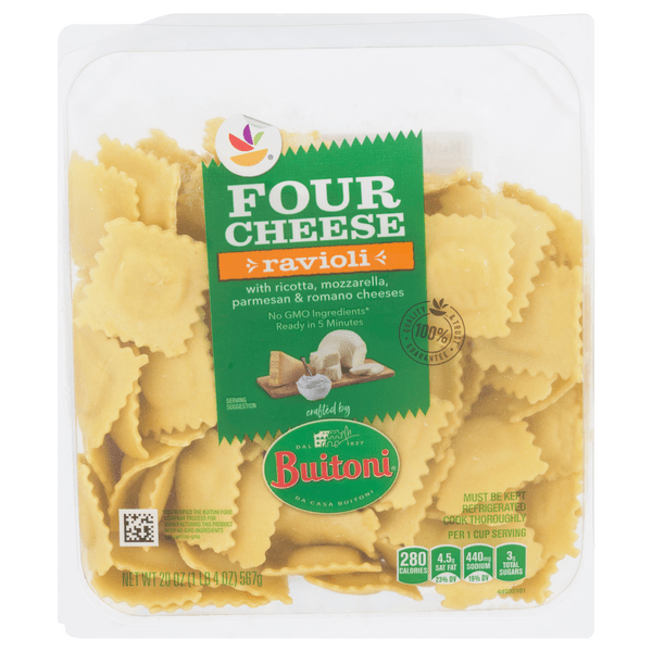 Save on Our Brand Crafted By Buitoni Ravioli Pasta Four Cheese Family