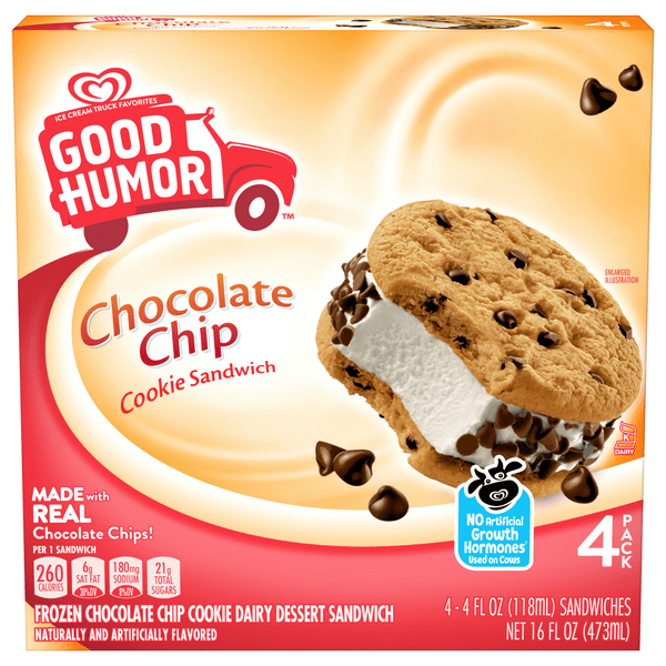 Save on Good Humor Ice Cream Cookie Sandwiches Vanilla Light Chocolate
