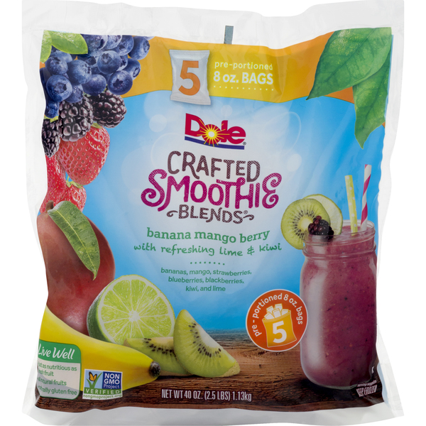 Save on Dole Crafted Smoothie Blends Banana Mango Berry 5 ct Order
