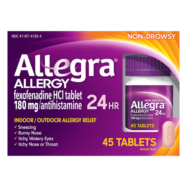 Save on Allegra Allergy Relief 24 HR 180 mg Tablets Order Online