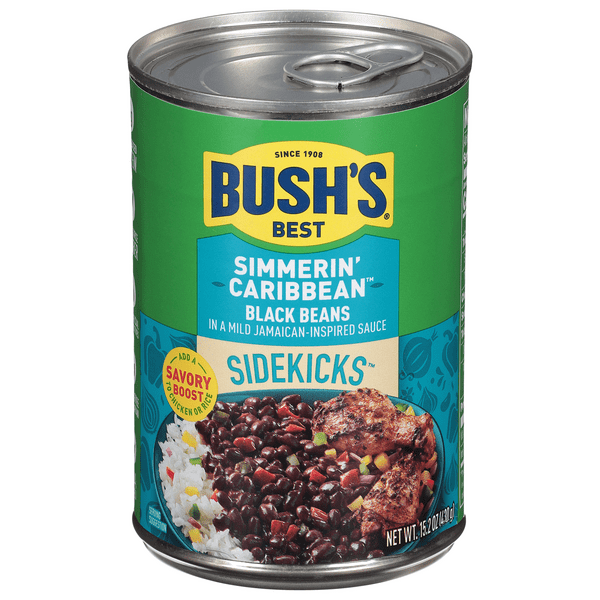 Save on Bush's Best Sidekicks Black Beans Simmerin' Caribbean Mild