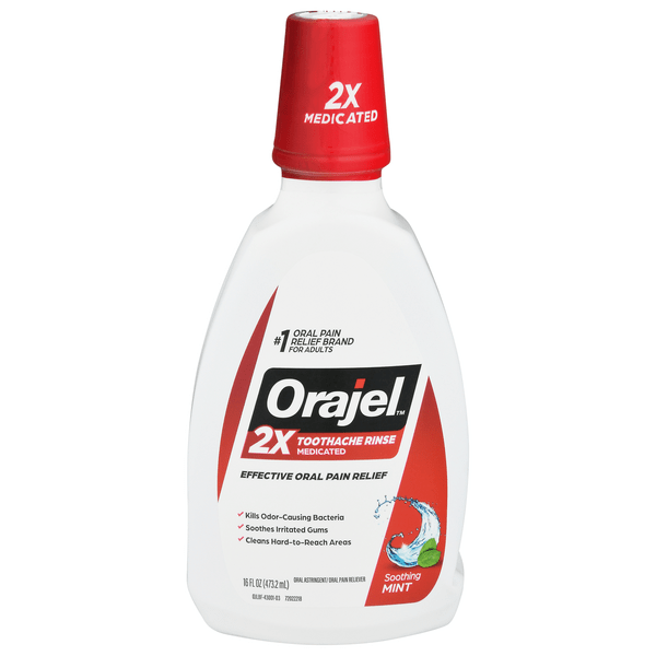 Save on Orajel 2X Medicated Toothache Rinse Soothing Mint Order Online