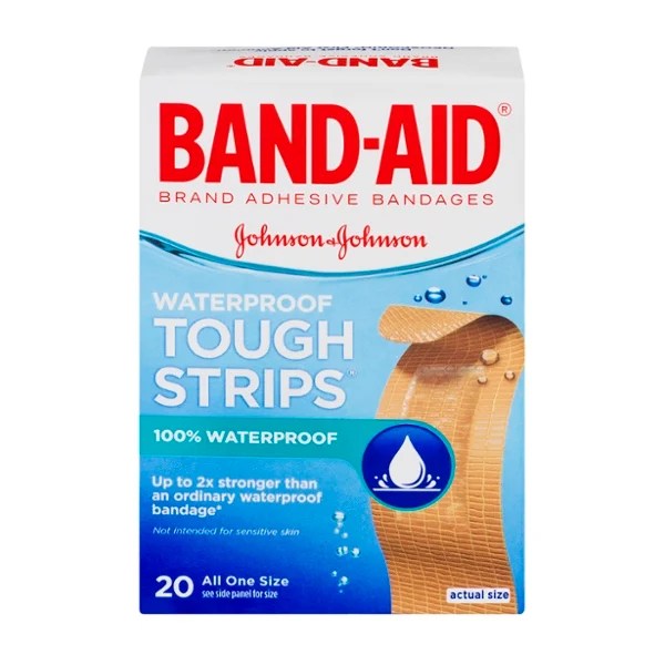 Save on BandAid Bandages Tough Strips Waterproof 1 x 3 1/4 Inch Order