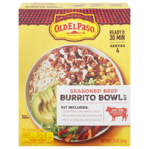 Save on Old El Paso Burrito Bowl Kit Seasoned Beef Order Online