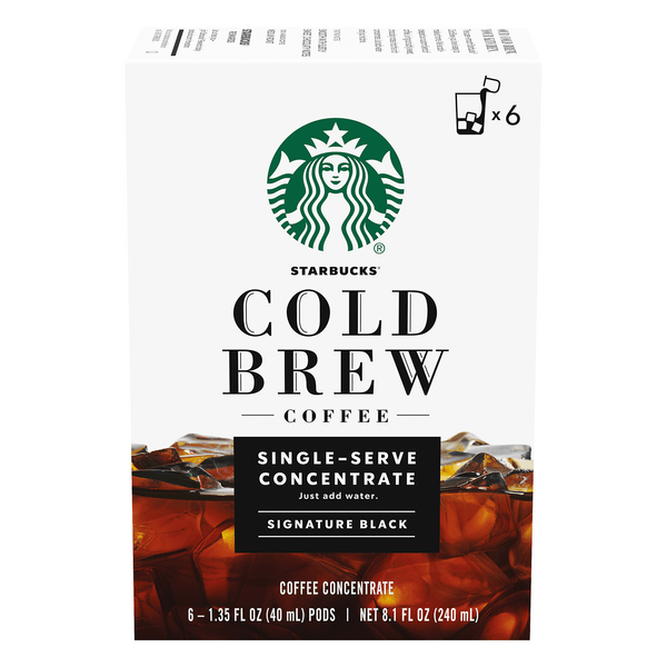 Save on Starbucks Cold Brew Coffee SingleServe Concentrate Signature Black 6 ct Order Online