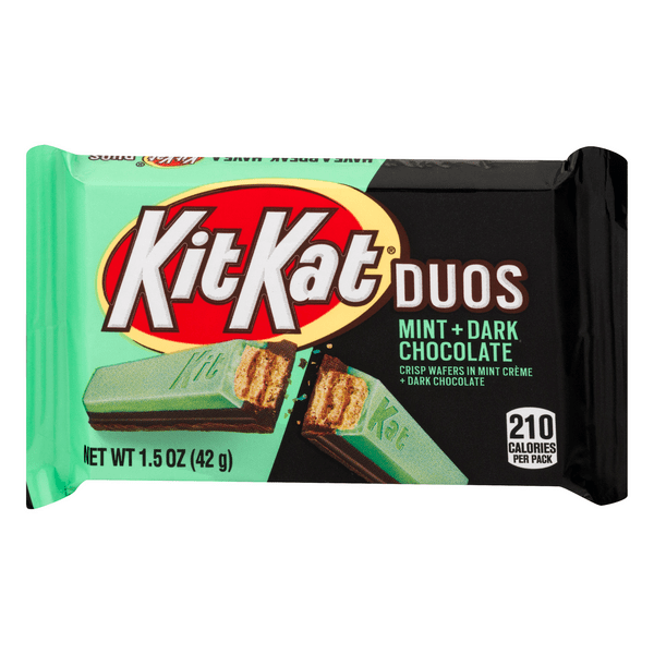 Save on KIT KAT DUOS Crisp Wafers Mint + Dark Chocolate Candy Bar Order