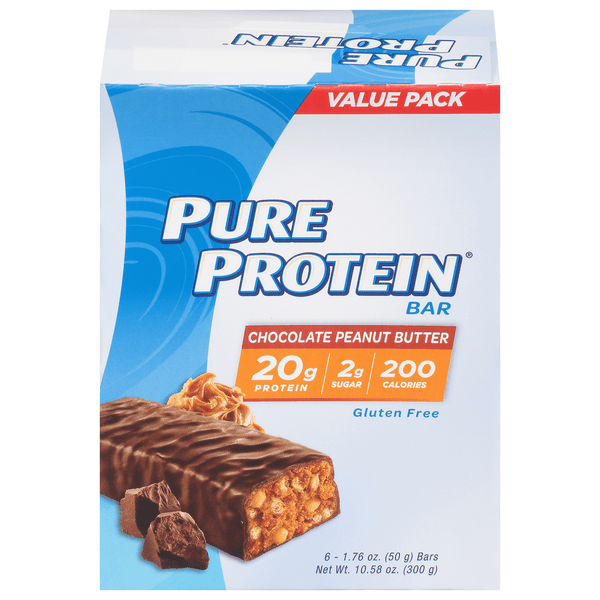 Save on Pure Protein Bar Chocolate Peanut Butter Gluten Free 6 ct