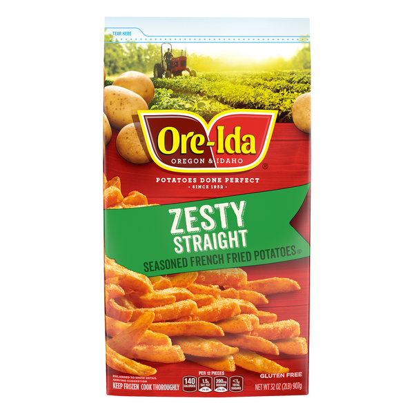 Save on OreIda Zesty Straight Seasoned French Fries Potatoes Gluten
