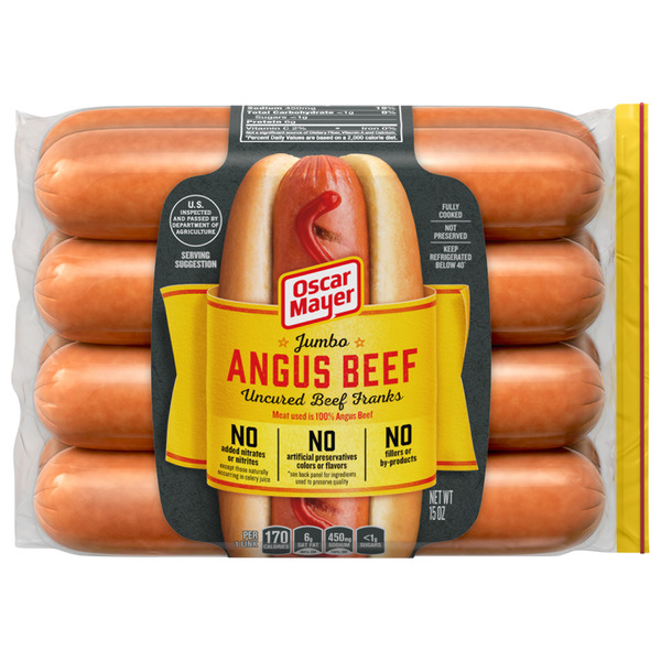 Save on Oscar Mayer Jumbo Angus Beef Uncured Franks 8 ct Order Online