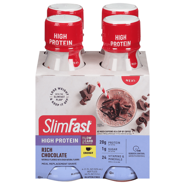 Save on SlimFast High Protein Meal Replacement Shake Rich Chocolate 4 pk Order Online Delivery