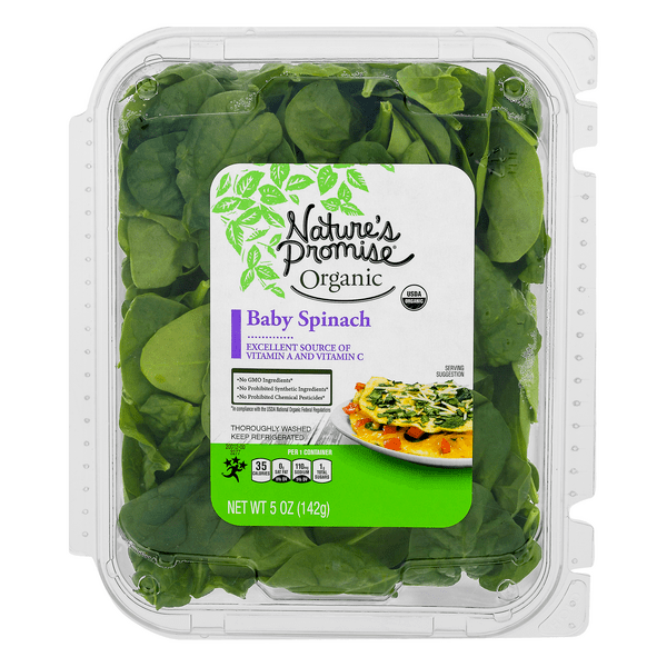Save on Nature's Promise Organic Salad Baby Spinach Order Online