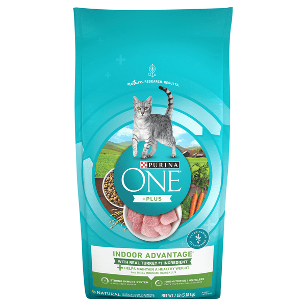 Save on Purina ONE +Plus Indoor Advantage Adult Dry Cat Food Turkey