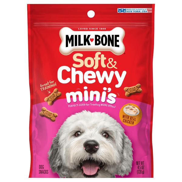 Save on MilkBone Soft & Chewy Mini's with Real Chicken Dog Treats