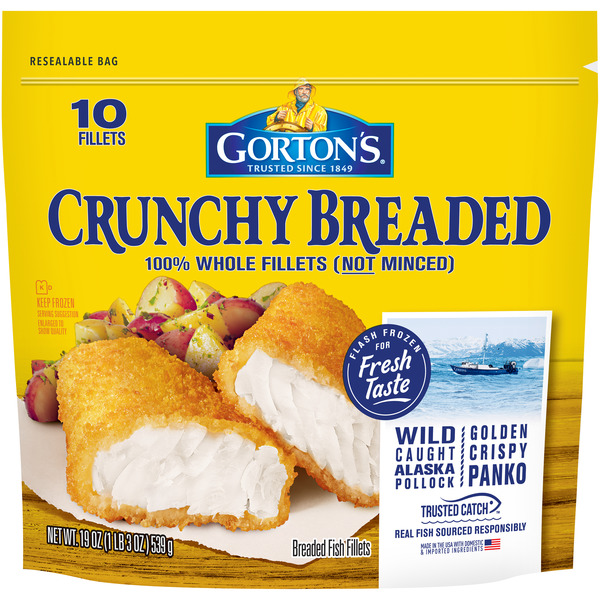 Save on Gorton's Classic Crunchy Breaded Fish Fillets Frozen 10 ct