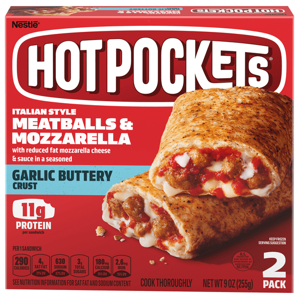 Save on Hot Pockets Meatballs & Mozzarella with Garlic Buttery Crust