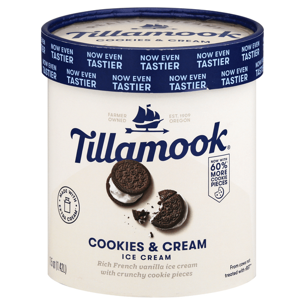 Save on Tillamook Ice Cream Cookies & Cream Order Online Delivery GIANT
