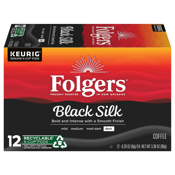 Save on Folgers Black Silk Dark Roast Coffee KCups Order Online