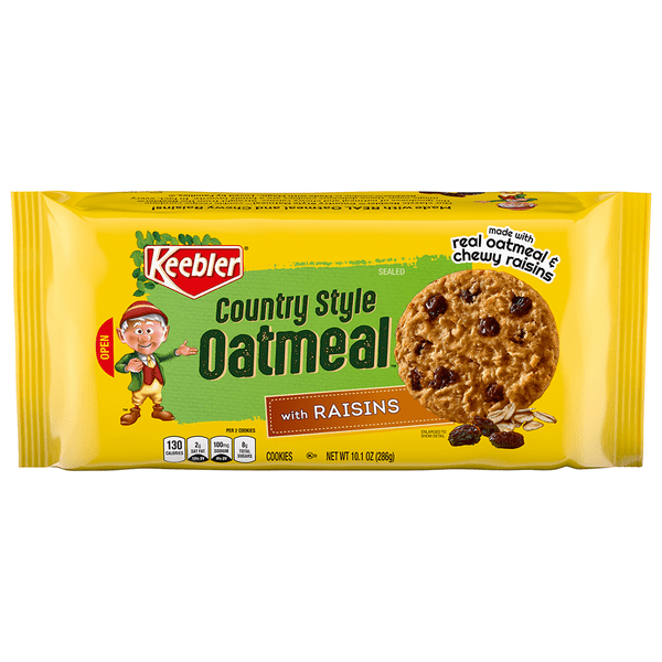 Save on Keebler Country Style Oatmeal Cookies with Raisins Order Online