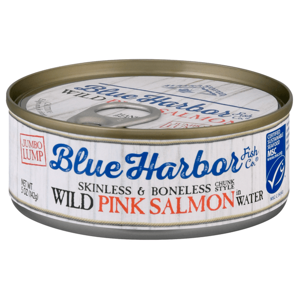 Save on Blue Harbor Fish Co. Wild Pink Salmon in Water Skinless