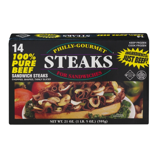 Save on PhillyGourmet 100 Pure Beef Steaks for Sandwiches 14 ct