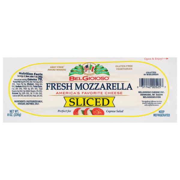 Save on BelGioioso Mozzarella Cheese Log Sliced Fresh Order Online