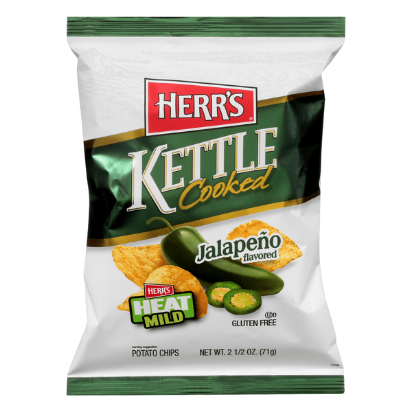Save on Herr's Kettle Cooked Potato Chips Jalapeno Flavored Mild Heat