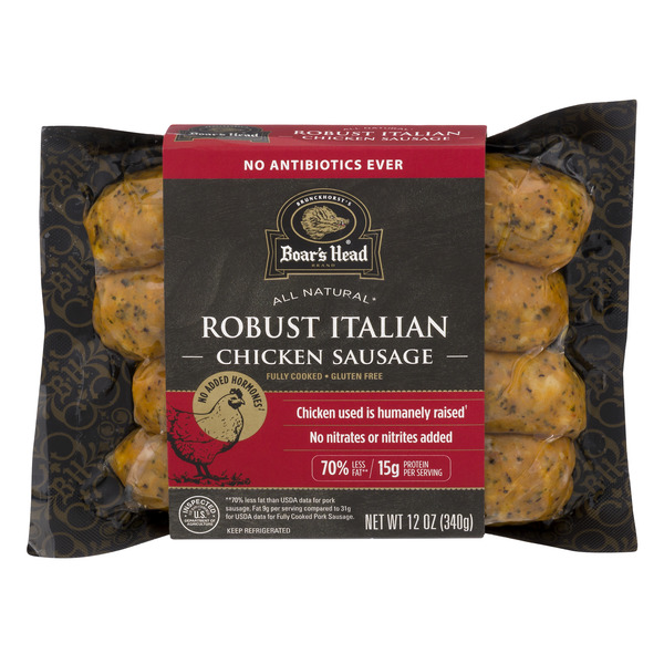 Save on Boar's Head Chicken Sausage Robust Italian All Natural 4 ct