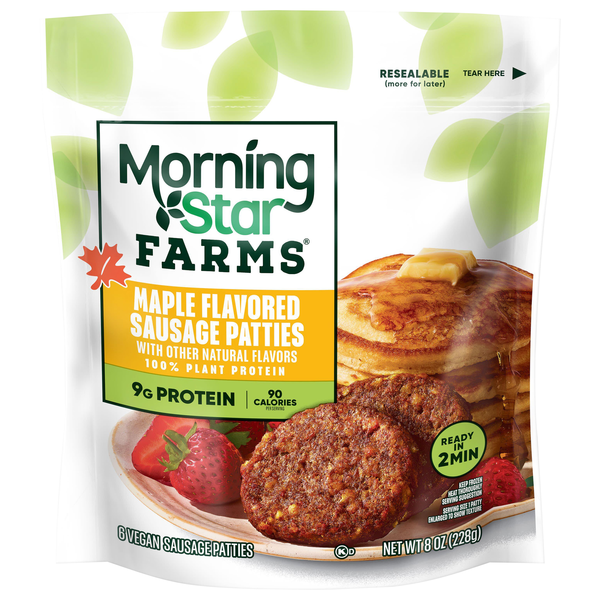 Save on MorningStar Farms Veggie Maple Flavored Sausage Patties 6 ct