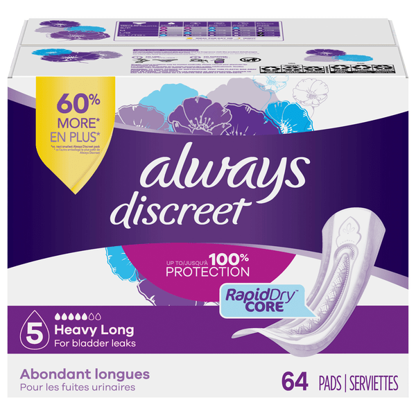 Save on Always Discreet Incontinence Pads 5 Heavy Long Order Online