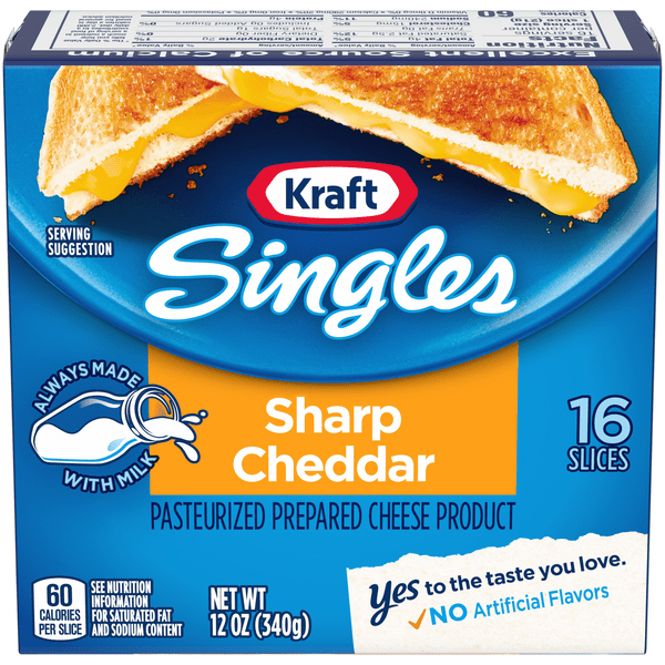 Save on Kraft Singles Sharp Cheddar Cheese Slices 16 ct Order Online