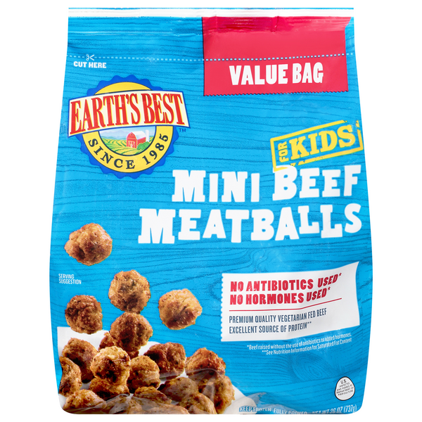 Save on Earth's Best Mini Beef Meatballs For Kids Value Bag Order