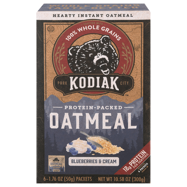 Save on Kodiak ProteinPacked Oatmeal Blueberries & Cream 6 ct Order