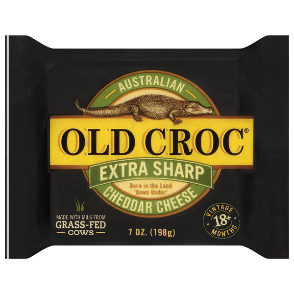 Save on Old Croc Aged Australian Cheddar Cheese Extra Sharp Chunk Grass